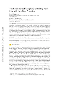 The Parameterized Complexity of Finding Point Sets with Hereditary Properties