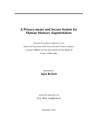A Privacy-Aware and Secure System for Human Memory Augmentation
