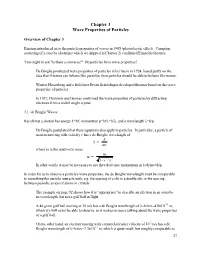 Chapter 3 Wave Properties of Particles