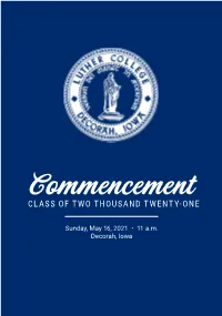 Commencement 2021 Program