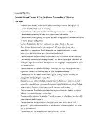 Learning Objectives Focusing-Oriented Therapy 2-Year