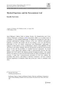 Mystical Experience and the Paraconsistent God