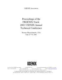 Proceedings of the FREENIX Track: 2001 USENIX Annual Technical Conference