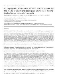 A Segregated Assessment of Total Carbon Stocks by the Mode of Origin and Ecological Functions of Forests: Implication on Restoration Potential