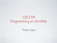 CSCC09 Programming on the Web
