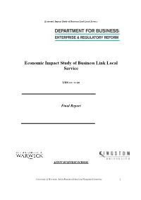 Economic Impact Study of Business Link Local Service