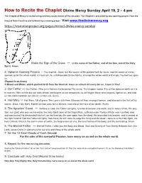 How to Recite the Chaplet Divine Mercy Sunday April 19, 2 – 4 Pm