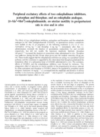 Peripheral Excitatory Effects of Two Enkephalinase