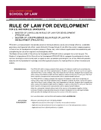 Rule of Law for Development for U.S