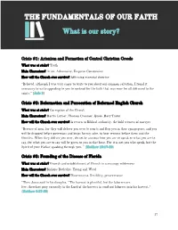 THE FUNDAMENTALS of OUR FAITH What Is Our Story?
