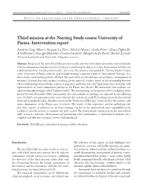Third Mission at the Nursing Study Course University of Parma