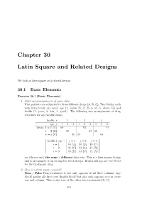 Chapter 30 Latin Square and Related Designs