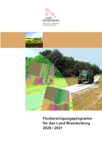 Flurbereinigungsprogramm 2020-2021