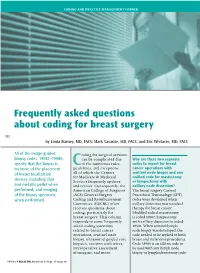 Frequently Asked Questions About Coding for Breast Surgery