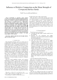 Influence of Relative Compaction on the Shear Strength of Compacted Surface Sands