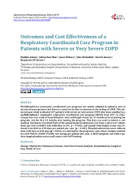 Outcomes and Cost Effectiveness of a Respiratory Coordinated Care Program in Patients with Severe Or Very Severe COPD