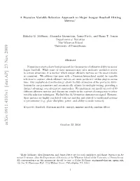 A Bayesian Variable Selection Approach to Major League