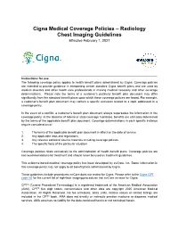 Cigna Chest Imaging Guidelines