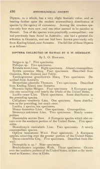 DIPTERA COLLECTED in HAWAII by H. W. HENSHAW. by L