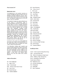 Plant Records 2017 Explanatory Notes the Following List Is the Author's