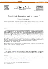 Probabilistic Description Logic Programs Q