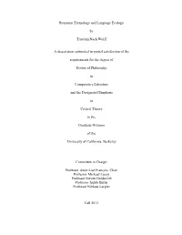 Romantic Etymology and Language Ecology by Tristram Nash Wolff A