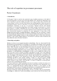 The Role of Expertise in Governance Processes