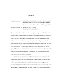 Contextualizing Reading Within the Lives of Avid Readers