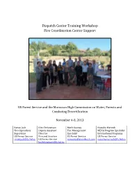 Dispatch Center Training Workshop Fire Coordination Center Support