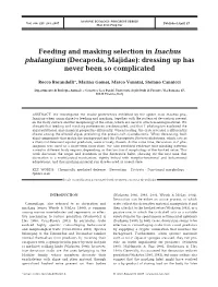 Feeding and Masking Selection in Inachus Phalangium (Decapoda, Majidae): Dressing up Has Never Been So Complicated