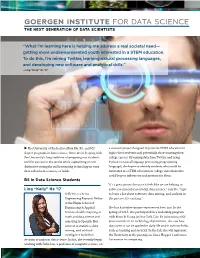 Goergen Institute for Data Science the Next Generation of Data Scientists