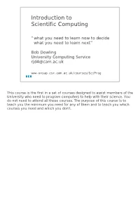 Introduction to Scientific Computing
