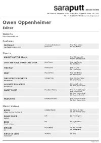 Owen Oppenheimer Editor