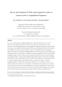 Survey and Evaluation of Web Search Engine Hit Counts As Research Tools in Computational Linguistics