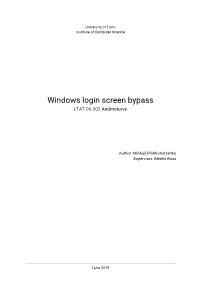Windows Login Screen Bypass LTAT.06.002 A​ Ndmeturve