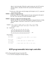 8259 Programmable Interrupt Controller