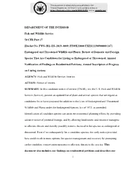 Docket No. FWS–HQ–ES–2019–0009; FF09E21000 FXES11190900000 167]