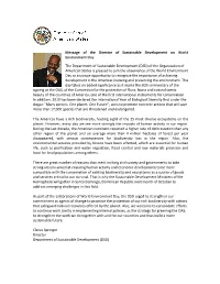 DSD Director's Message on the World Environment