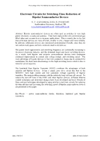 Electronic Circuits for Switching-Time Reduction of Bipolar Semiconductor Devices
