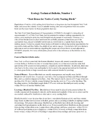 Nest Boxes for Native Cavity Nesting Birds”