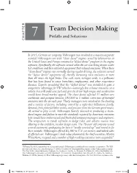 Team Decision Making 7 Pitfalls and Solutions Chapter Chapter