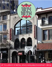 Up to 6,398 Sf of Retail Space Available in Dupont Circle A