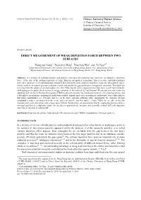 Direct Measurement of Weak Depletion Force Between Two Surfaces*