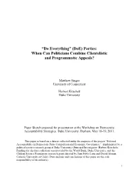 (Doe) Parties: When Can Politicians Combine Clientelistic and Programmatic Appeals?