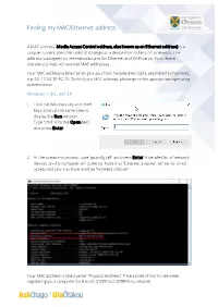 Finding My MAC/Ethernet Address