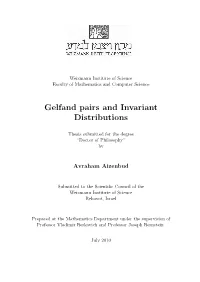 Gelfand Pairs and Invariant Distributions
