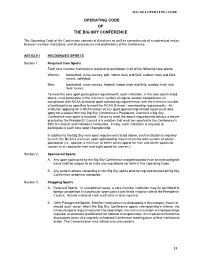 Operating Code of the Big Sky Conference