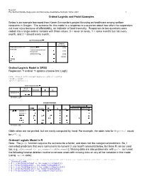 Ordinal Logistic and Probit Examples: SPSS and R