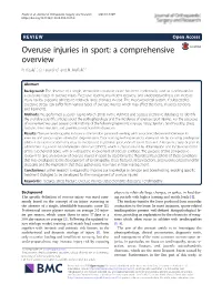 Overuse Injuries in Sport: a Comprehensive Overview R