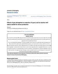 Effects of Gas Atmosphere on Reduction of Quartz and Its Reaction with Silicon Carbide for Silicon Production